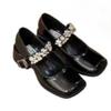 Designer 2025 New Women Heeled Shoes Luxury Crystal Sqaure Toe High Heels Sandals Dress Party Heeled Shoes Summer Woman Pumps