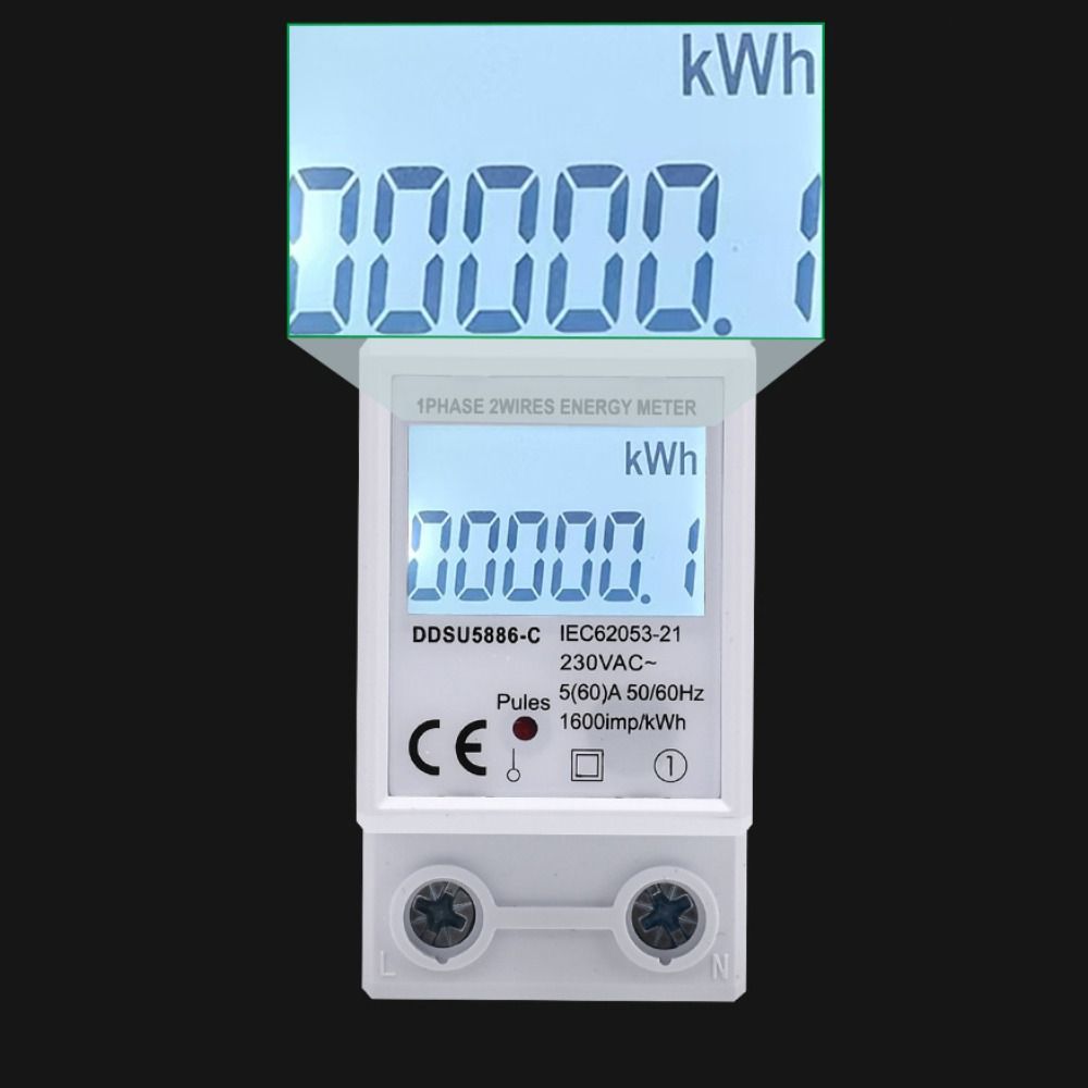 LCD Display Digital Watt-Hour Meter Reset Function LCD Energy Meter Electric Installation