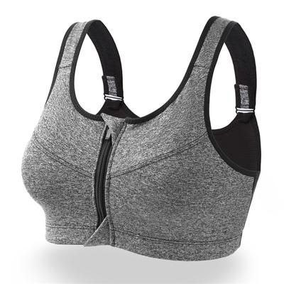 Reggiseno Sportivo Taglia Grande con Cerniera Frontale Antiurto Traspirante Senza Ferretto Canotta da Corsa Intimo Sportivo Yoga Donna