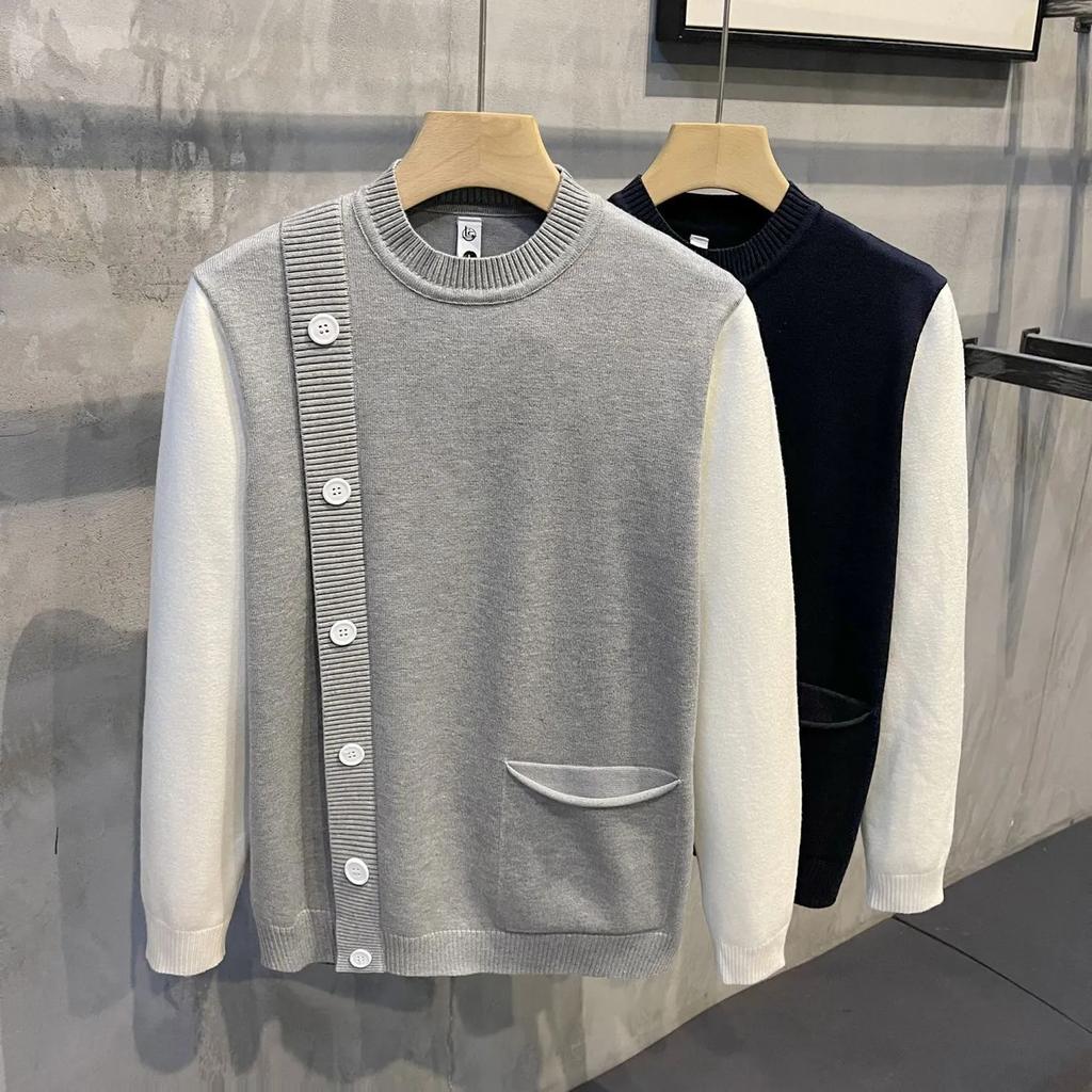 Maglia base fresca a maniche lunghe da uomo per autunno e inverno