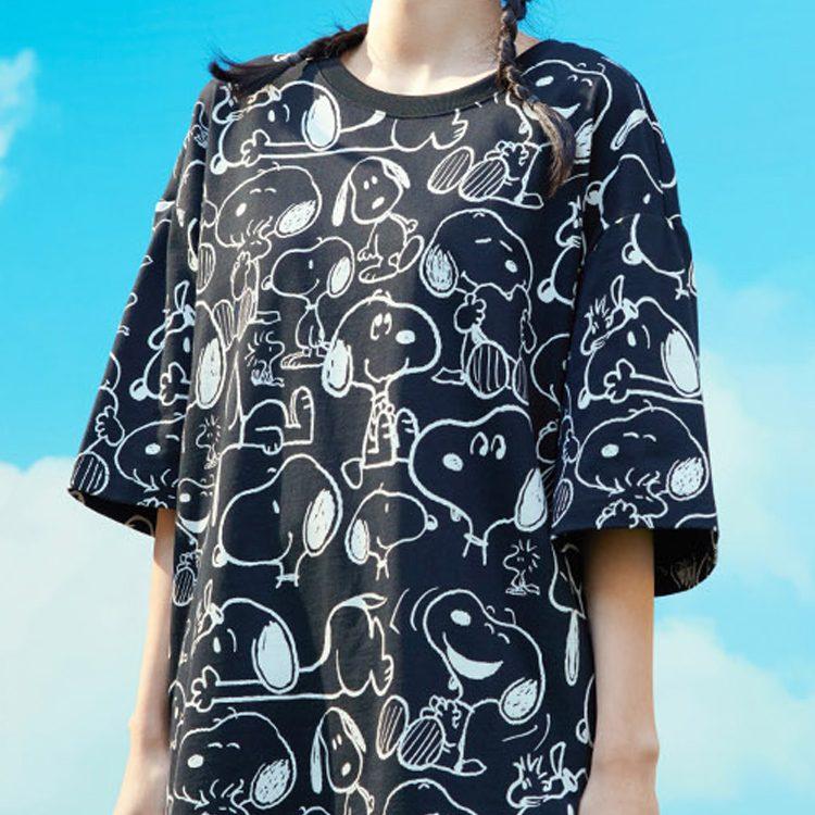 Anta x SNOOPY Life Collection T Shirt Unisex Black 952129113-2