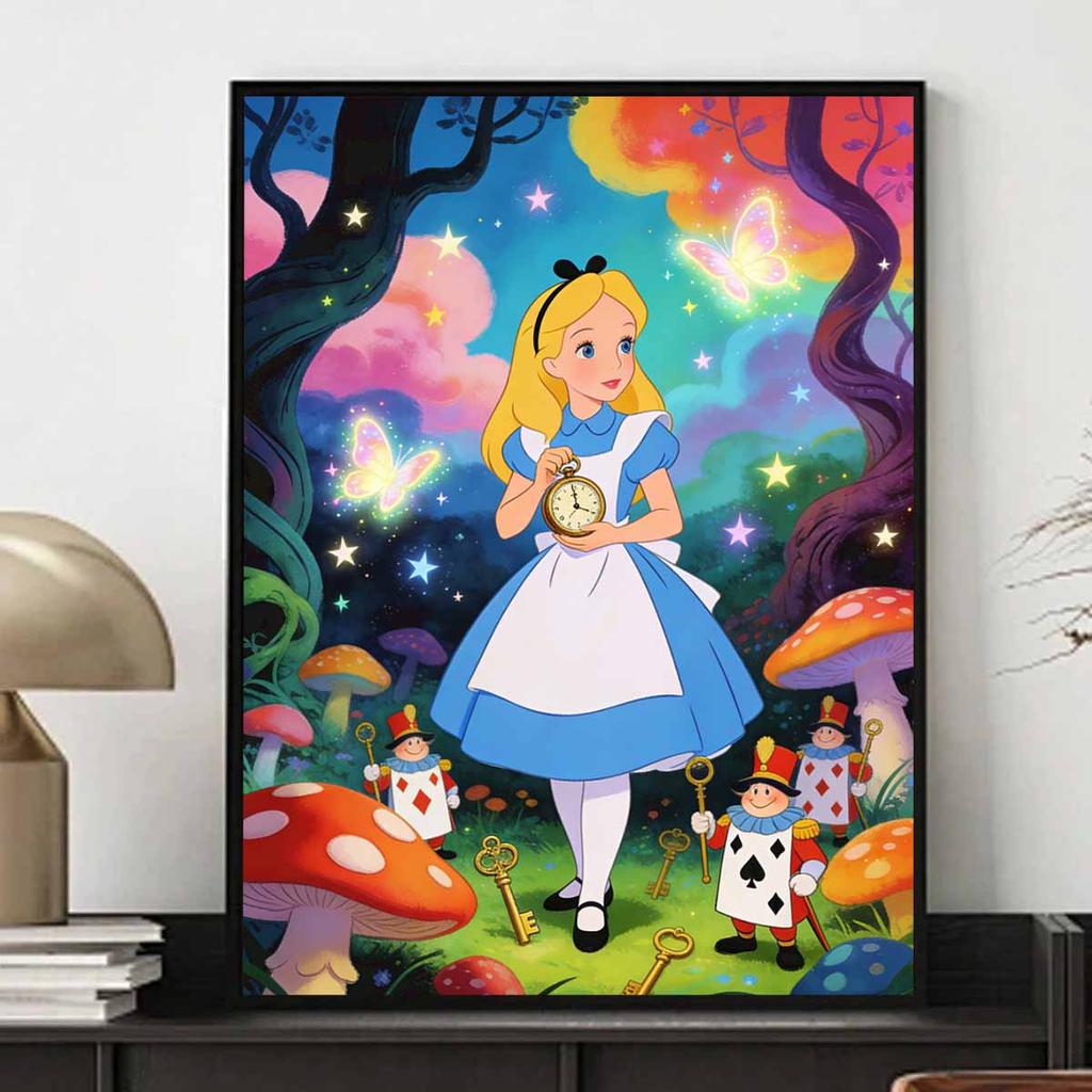 Disney themed diamond painting kit Alice wonderland diy home decoration for beginners and craft lovers
