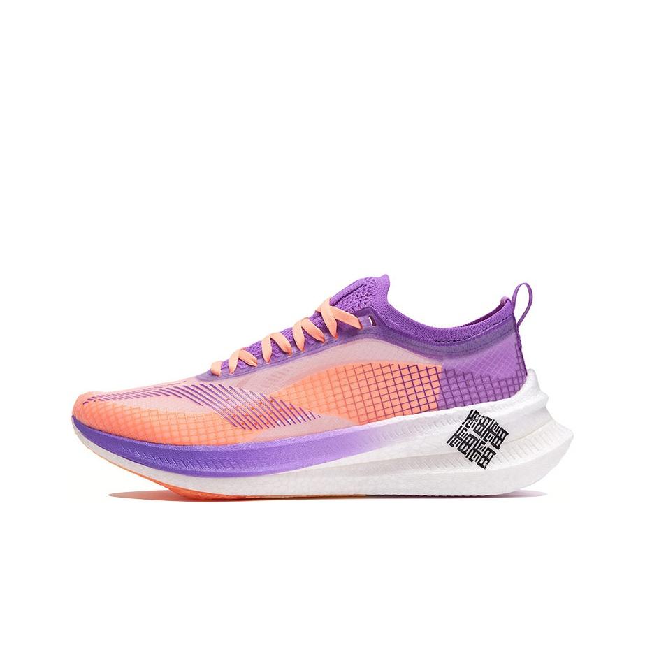 LiNing Feidian 2.0 Elite Casual Non-Slip Wear-Resistant Lightweight Low-Top Running Shoes Women Sneaker White Fluorescent-Purple ARMR010-1