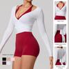 Hearuisavy Summer Women's Yoga Shirt Long Sleeve Sportswear Gym Breathable Quick Dry Sports Top Pilates Dance Ballet Wrap Tops