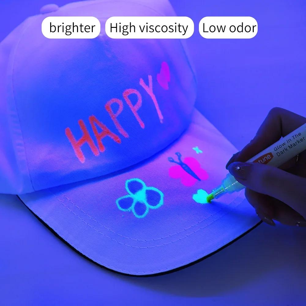 8 Colors/set Neon UV Fluorescent Acrylic Paint Pens Paint Markers Glow In The Dark Bright DIY Luminous Marker Pen Art Supplies