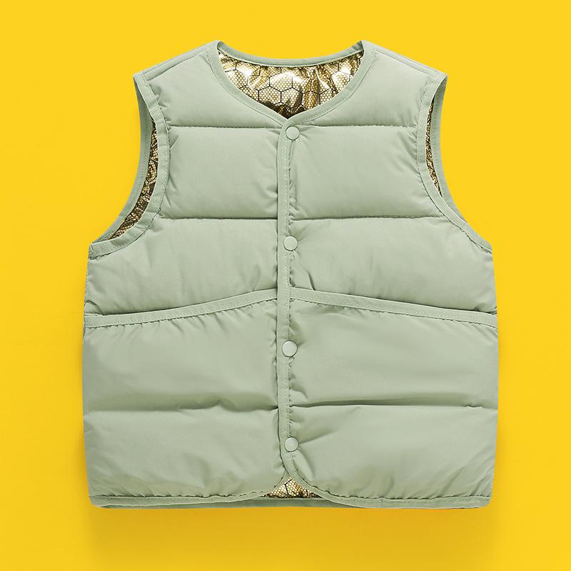Graphene Black Gold Cotton Kids Vest - New Style, Plain Color Size 90 зелёный