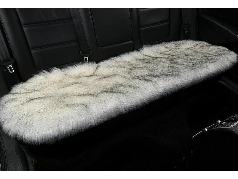 Winter Plush Imitation Wool Car Seat Cushion Set: Non-Slip, Thickened, No Backrest, 3-Piece.