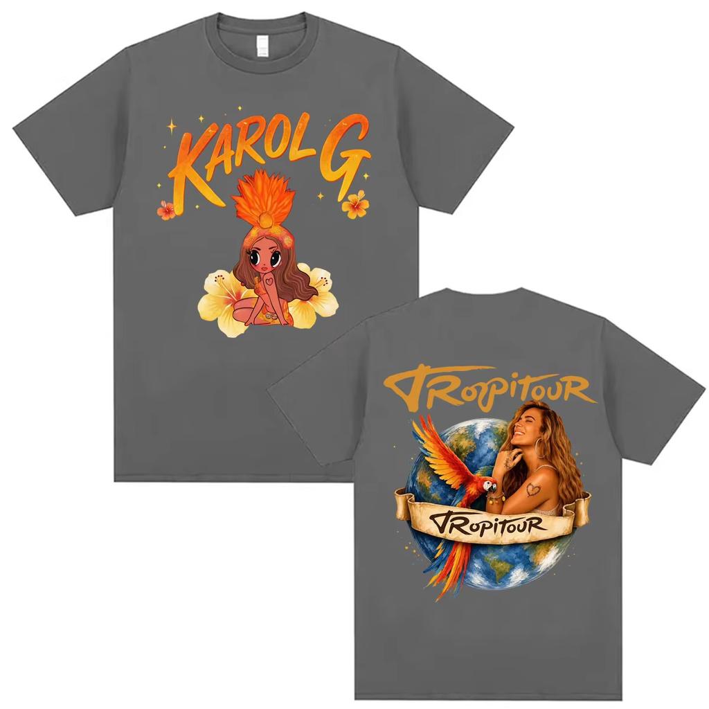 Karol G Tropicoqueta Tour Album 2026 Print T Shirts Unisex Unisex Clothing Fashion Aesthetic T Shirt Casual Cotton Tees Streetwear