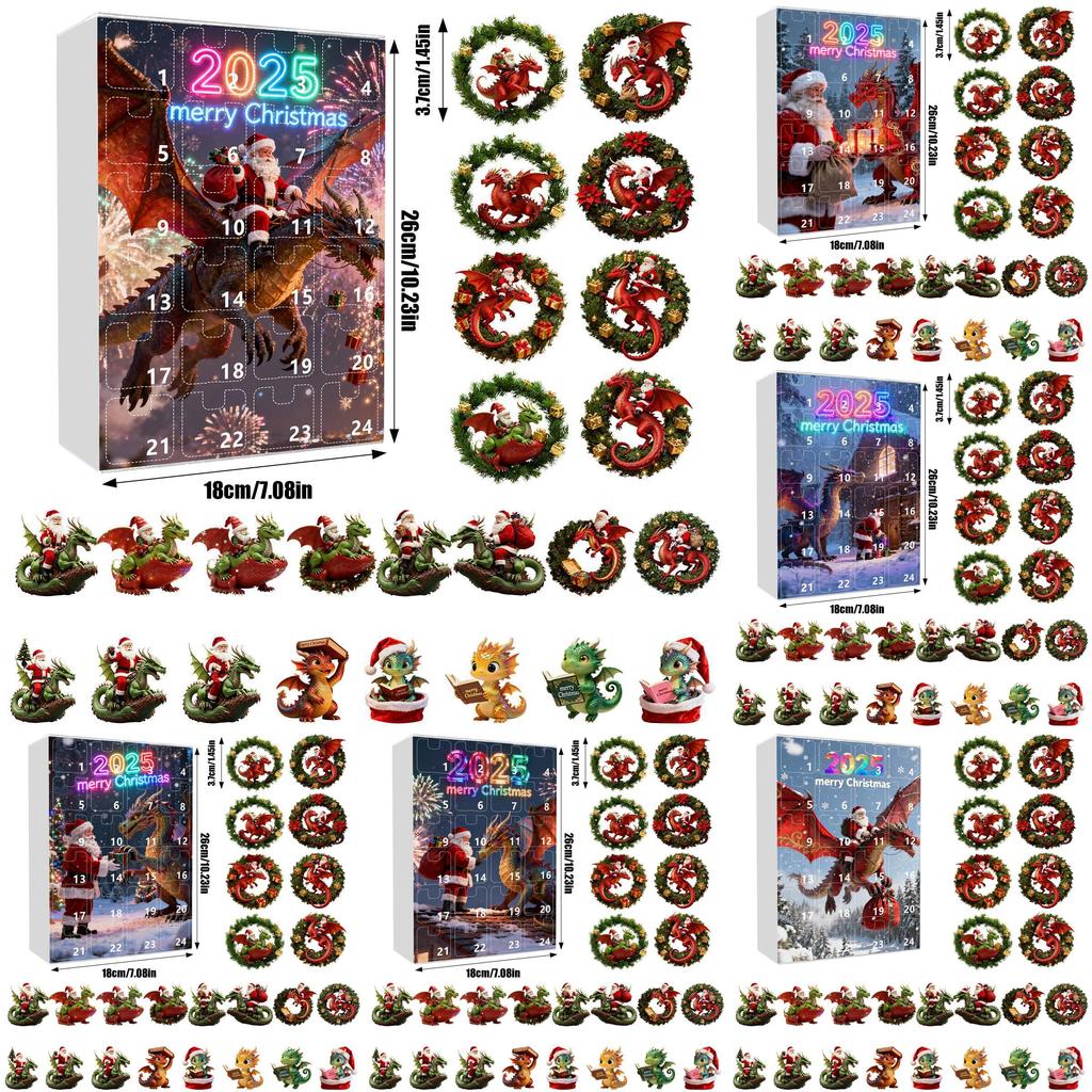 Christmas Tree Hanging Ornaments With Santa Claus Dragon Theme Acrylic For Holiday Gift