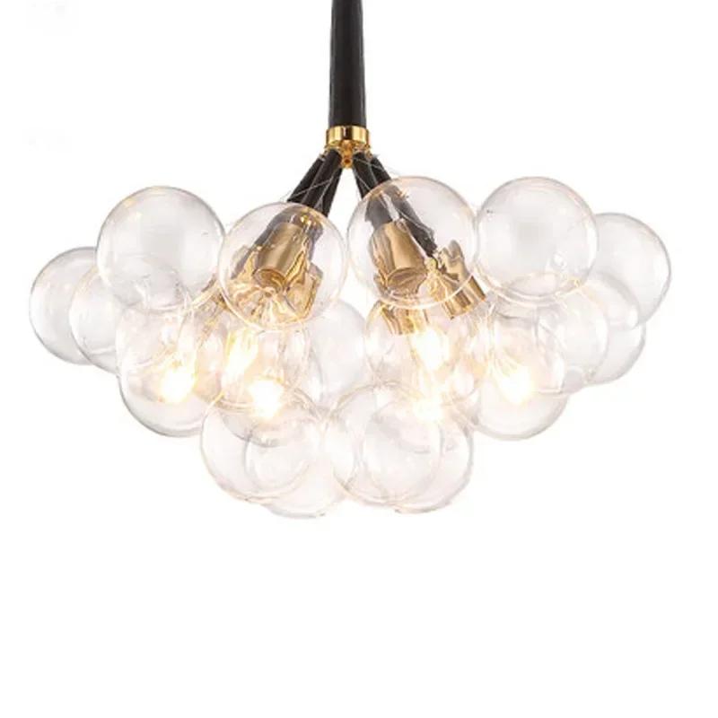 Nordic Glasses Chandelier Balck White Coffee Wires Pendant Lights 9 /12 /18 Glass Hanging Lights Luminaria Home Decor