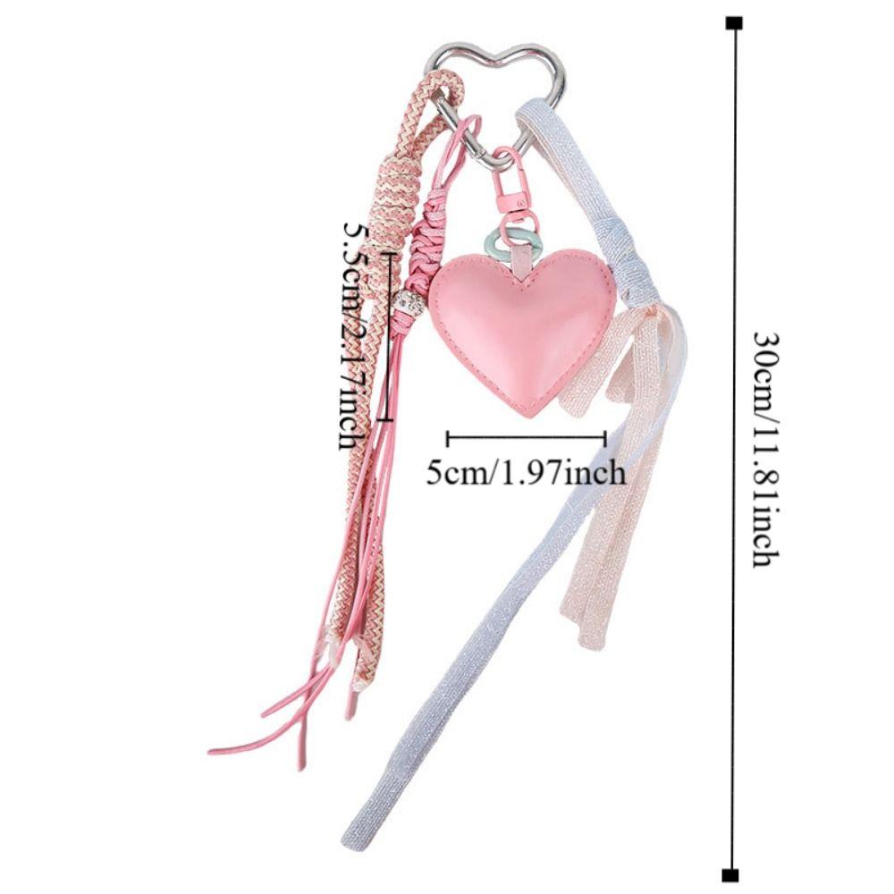 Leather Light Luxury Pendant INS-style Exquisite Girls' Bag Accessory Leather Key Chain  Women Men