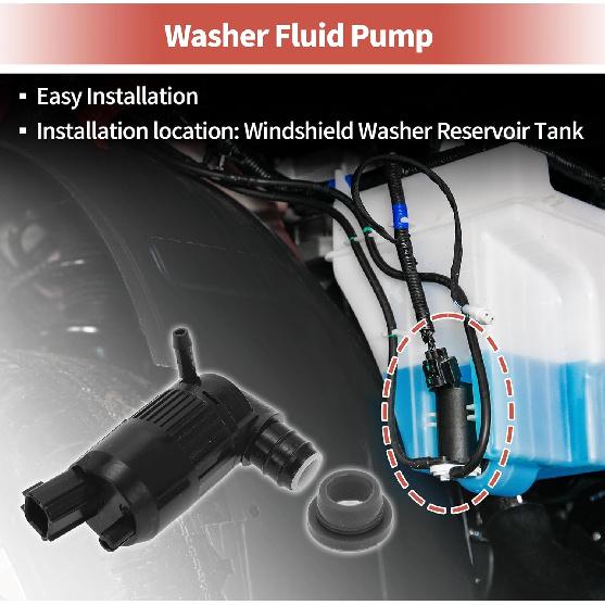 ACROPIX Windshield Washer Pump W/Grommet Windshield Washer Fluid Pump Fit for Ford for Ranger for Lincoln for Continental MKZ No.BA5317664AA - Pack