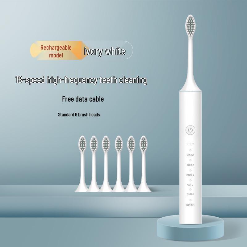 Unisex Rechargeable Ultrasonic Soft Bristle Electric Toothbrush for Home & Travel