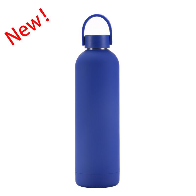 

750Ml Double-Layer Stainless Steel Thermos Cup Portable Handle Outdoor Water Cup Small Mouth Sports Water Bottle 750ml сапфир синий