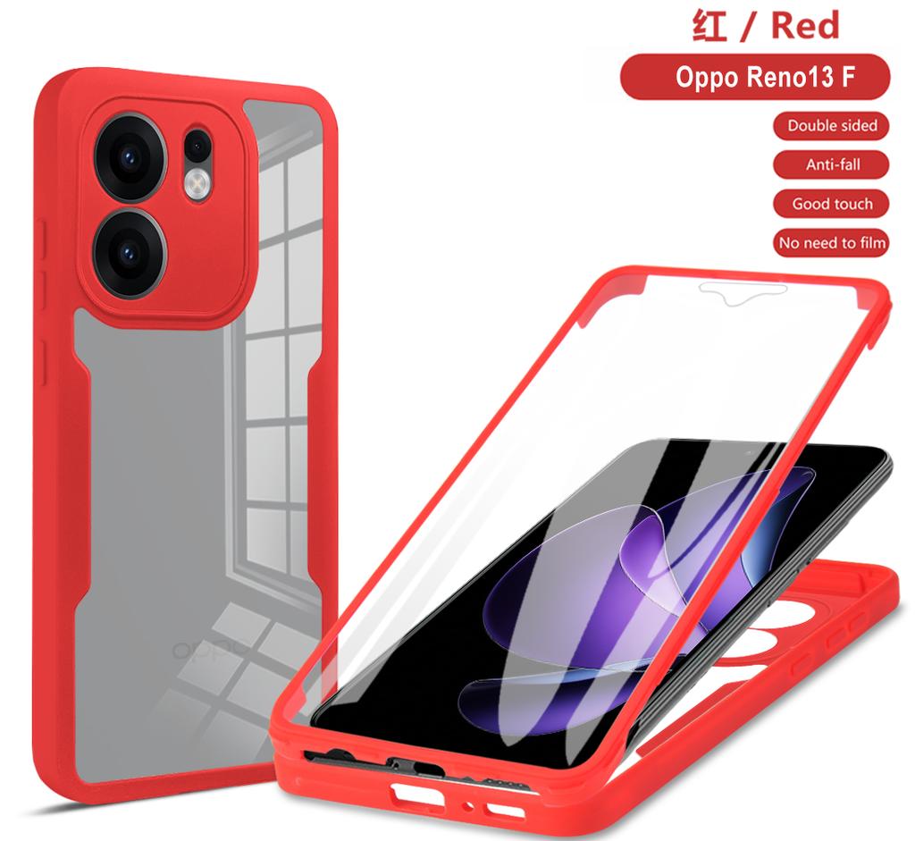 For OPPO Reno13 F 4G 5G 360 Phone Case Full Coverage Protection Screen Protector Camera Lens Bumper Shell Funda