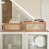 Retro Solid Wood Storage Box Desktop Rattan Basket Book Snacks Fruit Cosmetics Organizer Boxes Home Bathroom Kitchen Basket