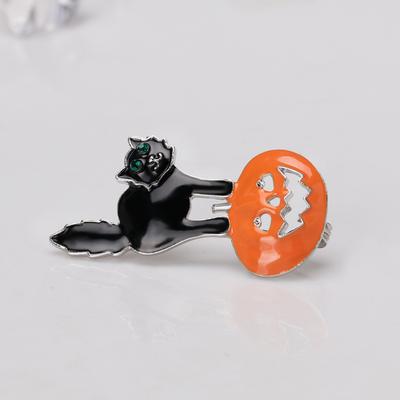 Cartoon All-match Halloween Pumpkin Cat Brooch Chic Unique Breastpin
