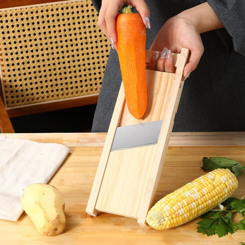 Multifunctionele Wooden Vegetable Cutter With Steel Blade Slicer Potato Peeler Carrot Cheese Grater Kitchen Accessories Tools