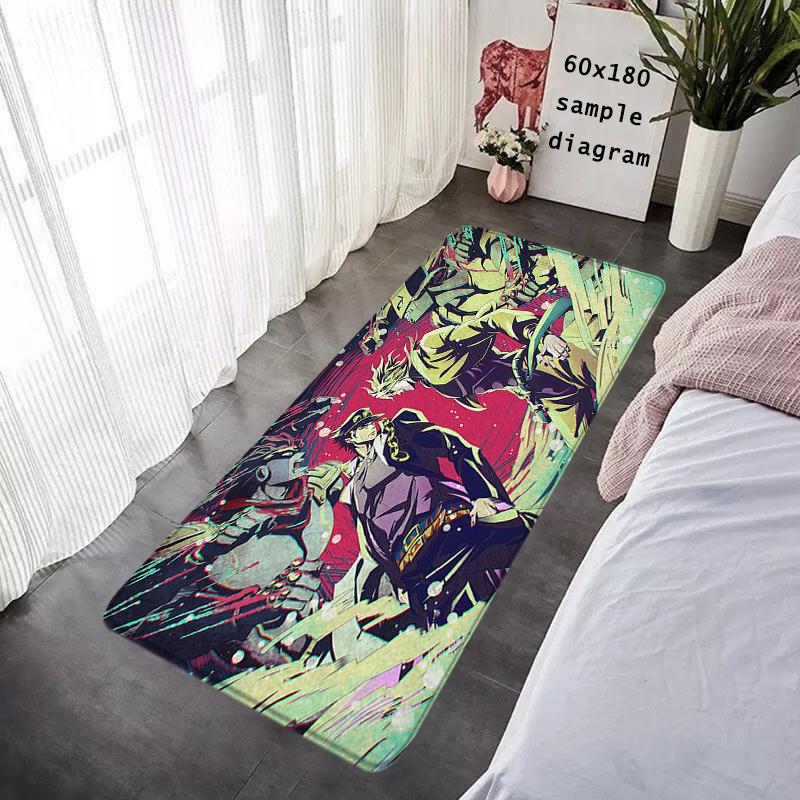 Doormat Flannel Floor Mat Indoor Foot Rug Jojo Bizarre Adventure Fluffy Bedside Mats Kitchen Corridor Carpet Ideal Balcony Decor