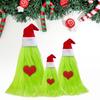 3 Pcs Green Furry Christmas Tree Decoration Fuzzy Elf Xmas Tree Tabletop Decor Soft Faux Fur Table Centerpiece for Living Room Home Kitchen Desk Decor