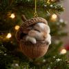 2D Forest Animal Christmas Tree Ornaments Acorn Ornaments Cozy Forest Woodland Creature Acrylic Hanging
