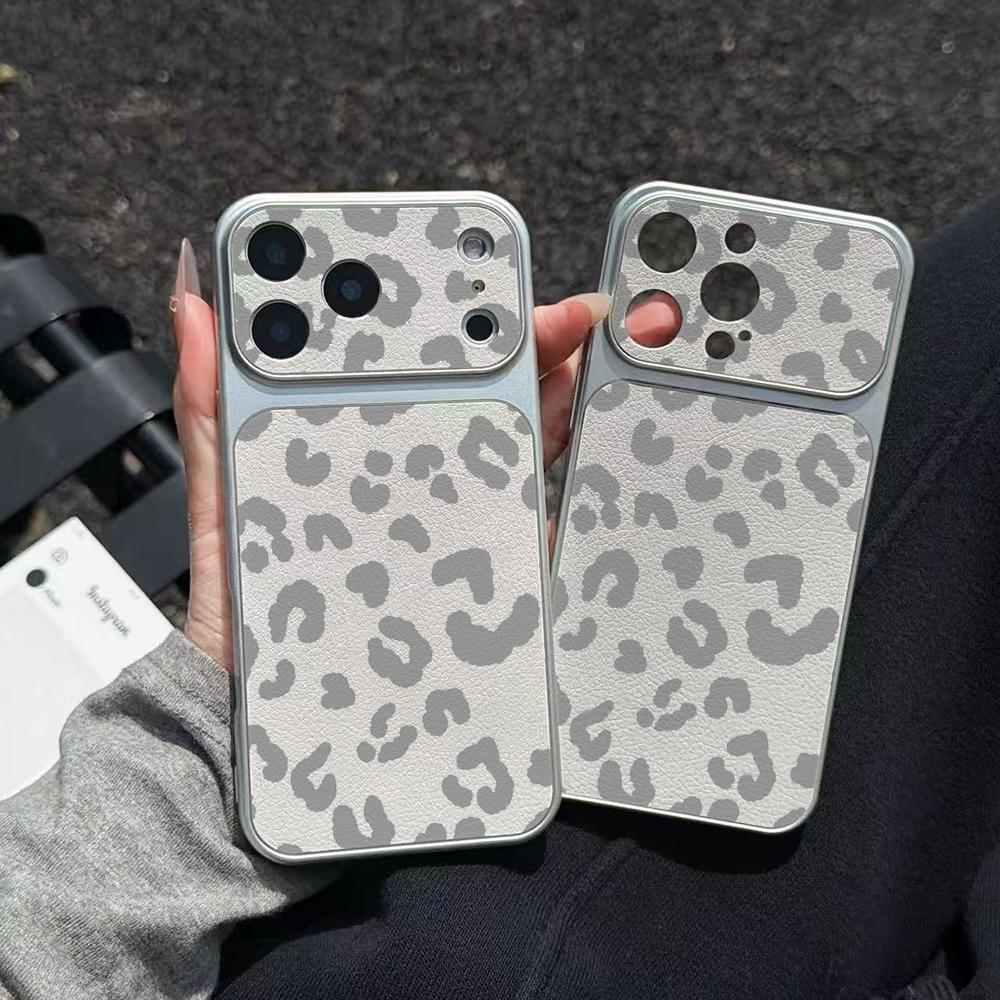 Luxury Plating Leopard Electroplated Glossy Phone Case for iPhone 17 16 Air 11 12 13 14 15 Pro Max 7 8 Plus Protective INS Cover