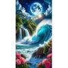 Large Size Mosaic DIY Full Diamond Painting Kits Art Beautiful Waves and Moon Embroidery Cross Stitch Rhinestones