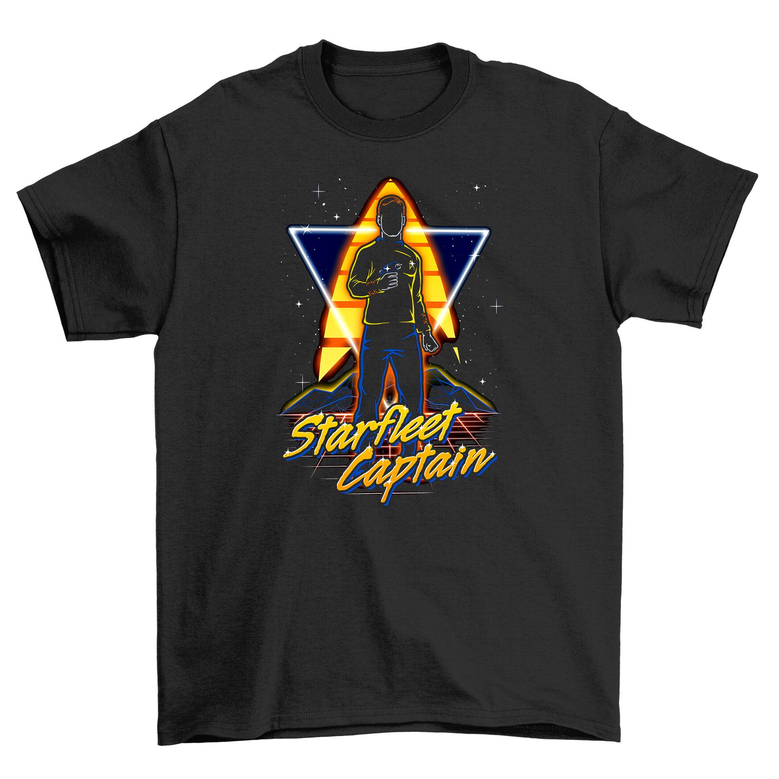 

Retro Star Captain T-Shirt Mens Womens Tees Top - Boldly Go Retro! Fun tee for all space cadets. 10 XL