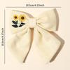 Beige Flower Hair Clip Elegant Sweet Handmade Embroidery Sunflower Floral Hairpin For Girls Children's Headwear Kids Accessories