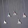 Snake Chain Ice Skate Pendant Sliver Color Figure Skating Pendant  Teens Girl