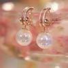 High-end Purple Golden Foil Crystal Ball Earrings For Women Fashionable Personalized Daily Accessory Party Jewelry Birthday Gift