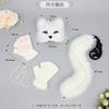 Cute Plush Fingerless Gloves Beast Tail Beast Ear Headdress Cosplay Plush Mask Hair Accessories Fox Tail Suit