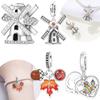 Elegante Originele Koperbruine Esdoornblad Windgong Hanger Oranje Zirconia Edelsteen Kralen Passend Armband Vrouwen Sieraden Cadeau Diy