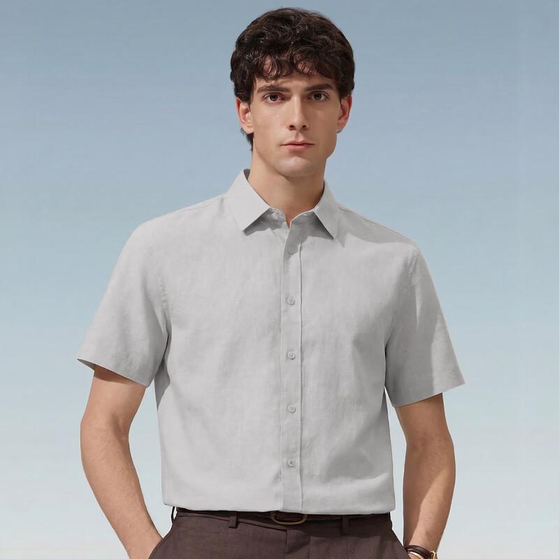 

Мужская дышащая рубашка с коротким рукавом 100% лен Judger L