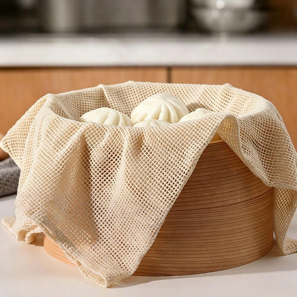 Thickened Steam Basket Liner Reusable Cotton Mesh Cloth Durable Steamer Cloth Buns Steaming