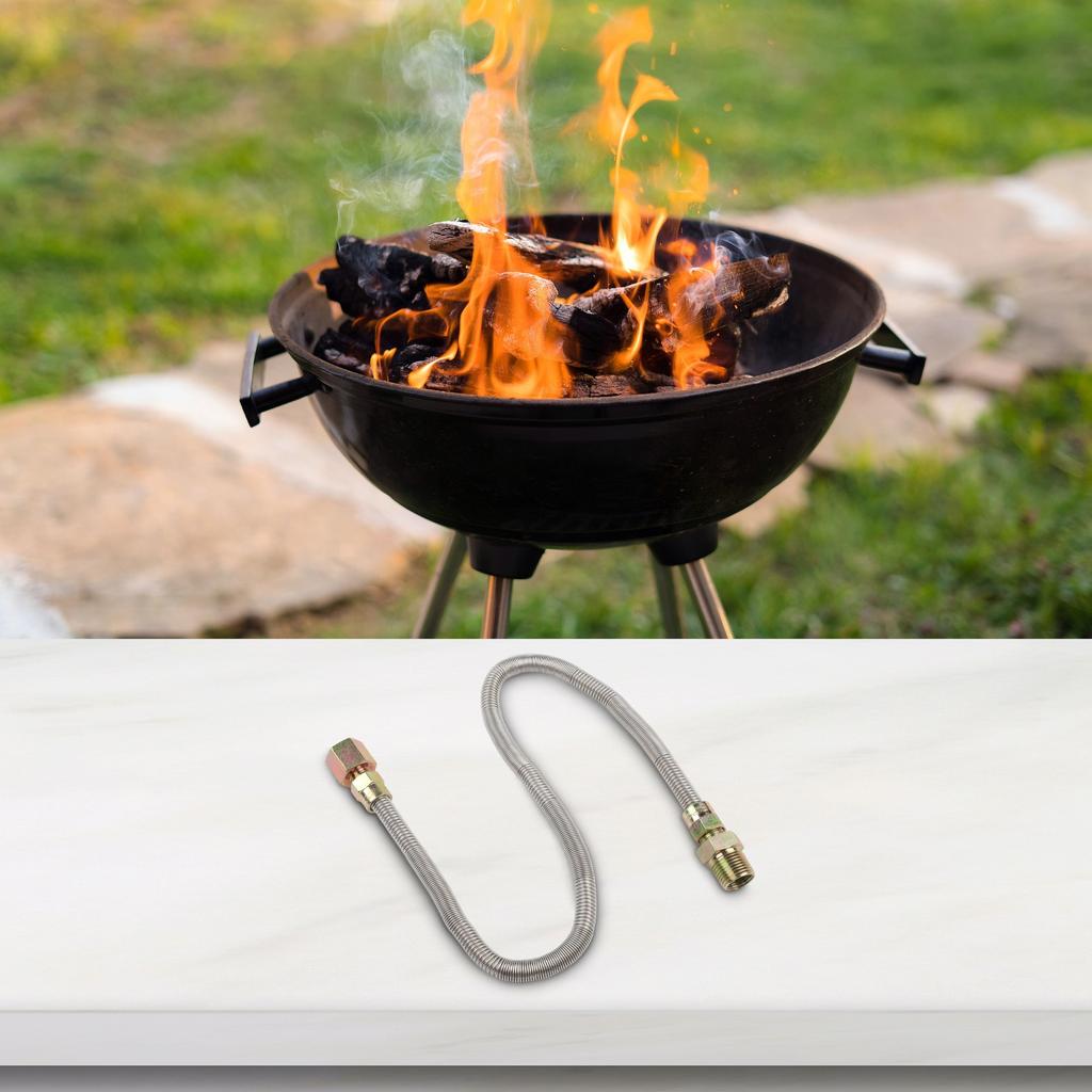 Sleek Silver Finish 24 Inch Stainless Steel Hose for Easy Installation