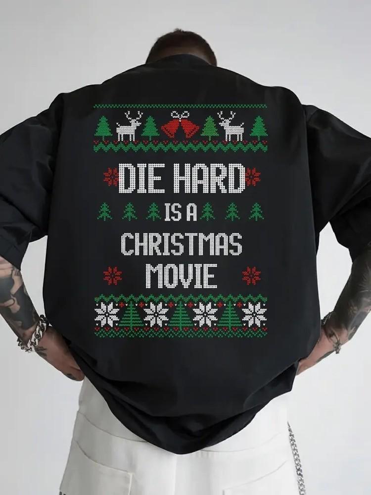 Men s Black Christmas Back Print T-Shirt - DIE HARD IS A CHRISTMAS S-5XL Q1412 Unisex T-Shirt M