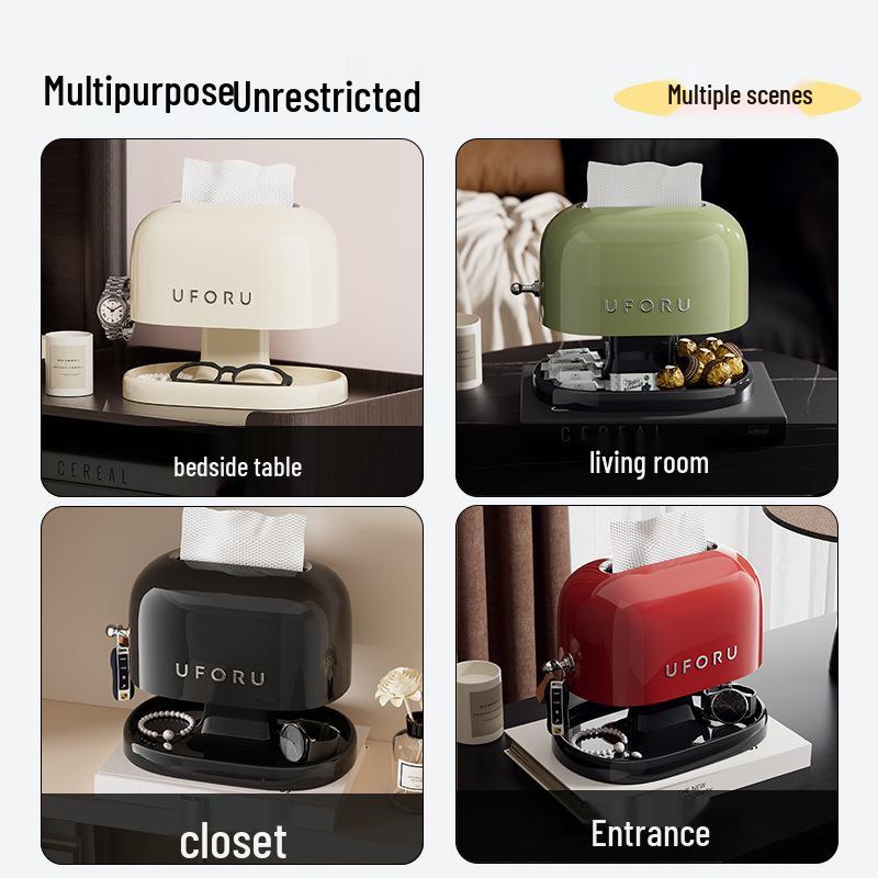 Chinese-Style Multi-Functional Tissue and Storage Box for Entrance and Living Room