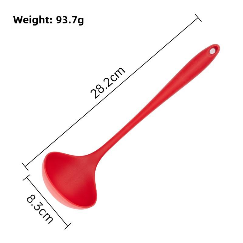 Silicone Hot Pot Ladle Kitchen Utensil Set 7Pieces Heat Resistant Cooking Ladle Soup Ladle Frying Shovel Color Box Kitchen Tools