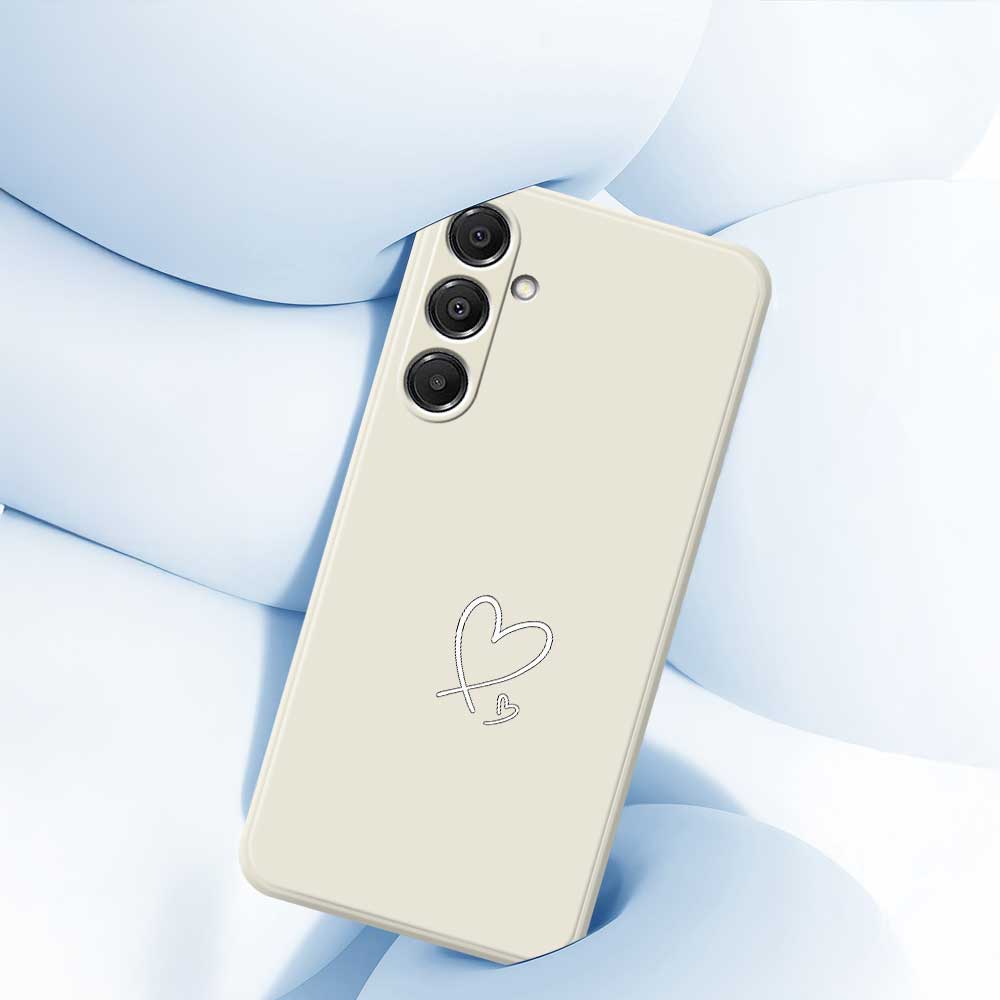For Samsung Galaxy A16 5G/4G Case White Love Pattern Printing Straight Edge TPU Phone Back Cover
