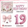Pink Bow Birthday Balloon Happy Birthday Letter Balloon Used for Wedding, Valentine's Day, Birthday, Proposal Decoration Decor