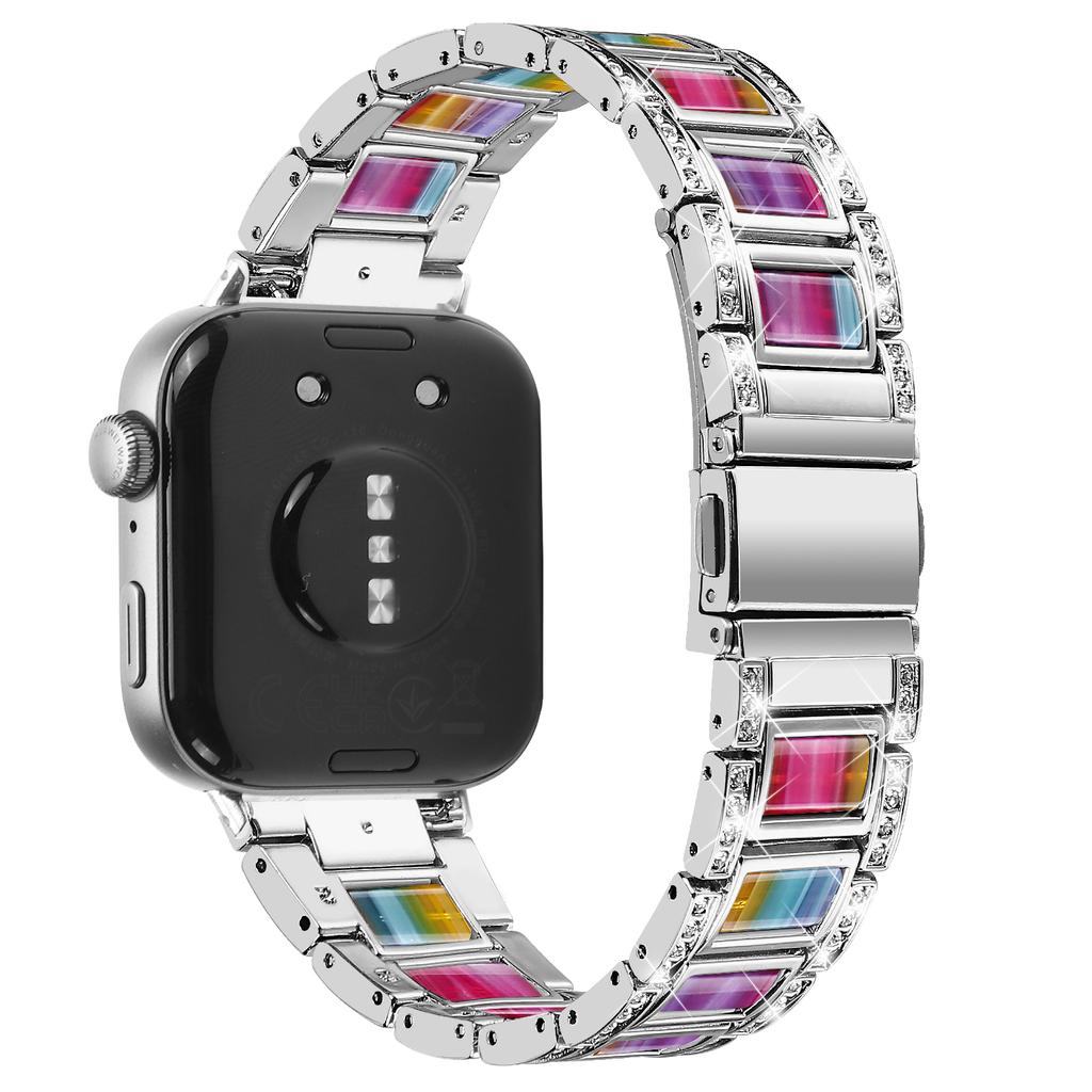 Für Huawei Watch Fit 3 Metalllegierung Uhrenarmband Strasssteine Harz Armband