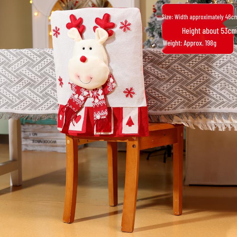 Christmas Santa and Snowman Chair Back Covers - Festive Restaurant Decorations