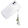 Sweet Grass Leaf Bead Charm Pendant Chain Phone Strap Pocket Keychain Strap Hangings Decoration for Key Bag Purse