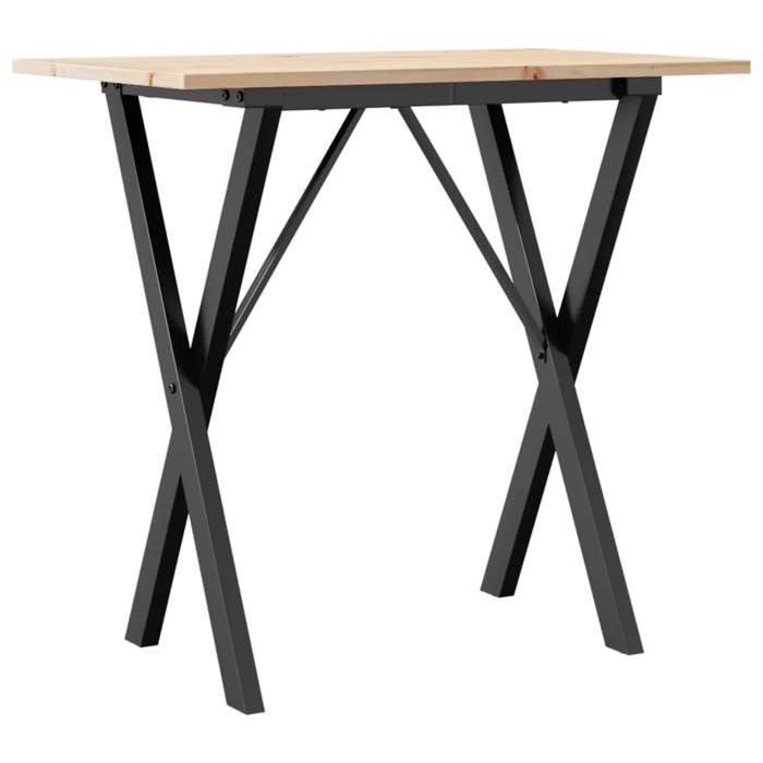 VidaXL Table à Manger Cadre en X, Table à Dîner, Table de Repas Cuisine Restaurant Intérieur, 80x50x75 cm Bois de Pin Massif 3282694