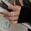 Elegant Frosted Matte Wide Band Open Ring for Women - S925 Silver Plated, Trendy INS Style