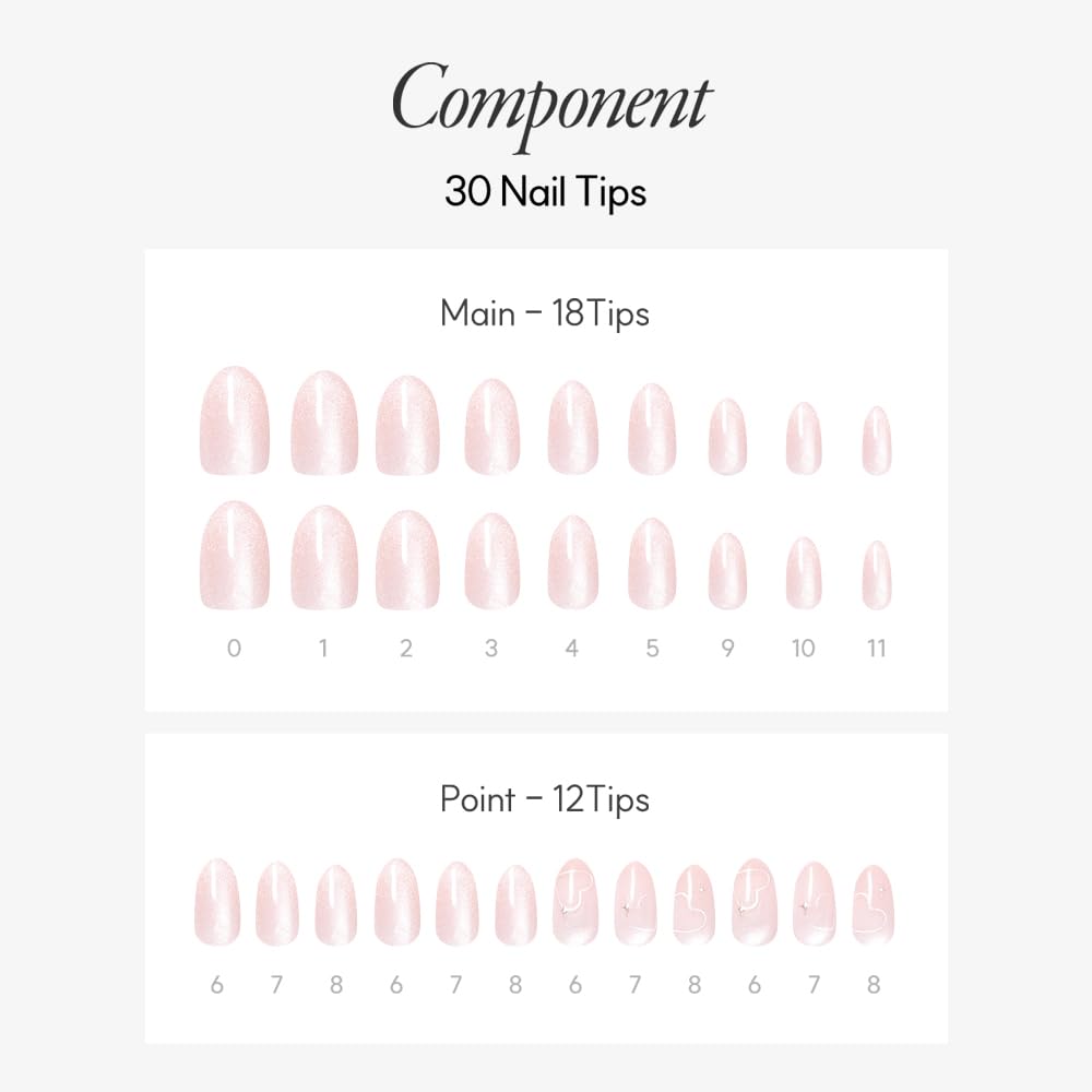 DASHING DIVA Magic Press Blushing Heart Nail 30 Tips Tips,