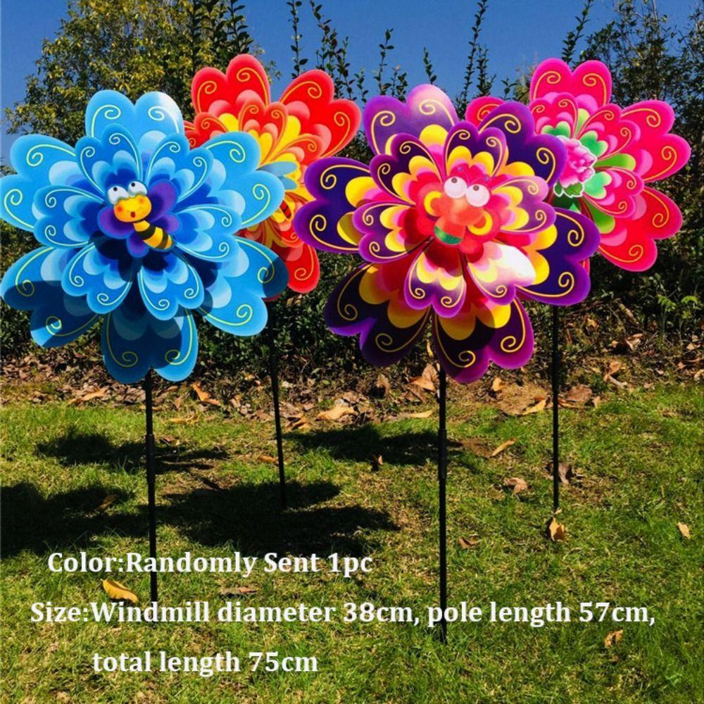Mehrere Stile Drehender Windspiel Stehende Rasenblumen-Windrad Outdoor-Party Picknick Dekoration