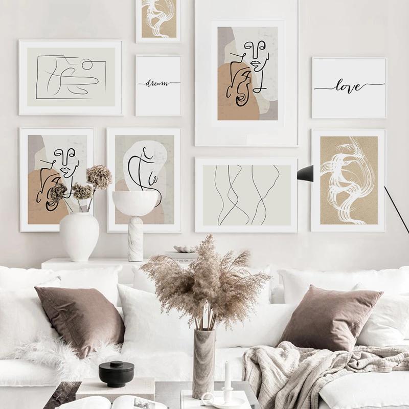 

Абстрактный геометрический настенный постер, скандинавская картина на холсте, винтажное искусство, принт, линия рисования, галерея, настенная картина, современный домашний декор