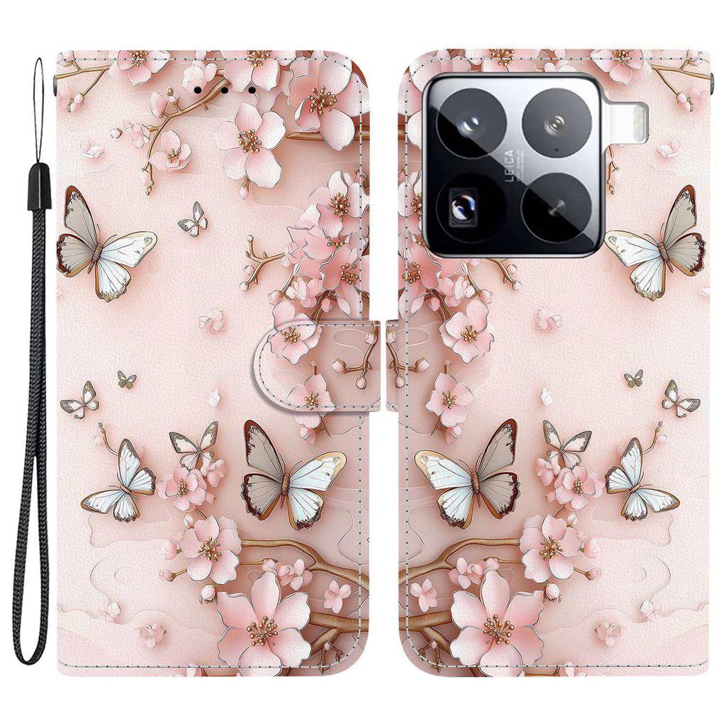 For Xiaomi 15 Pro Wallet Case Pattern Printing Leather Stand Phone Cover with Strap